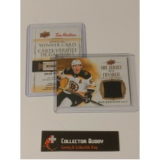 2020-21 Tim Hortons Brad Marchand NHL Jersey Relic Official Winner Card 